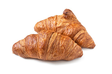 Croissants made of puff pastry with a golden brown crust