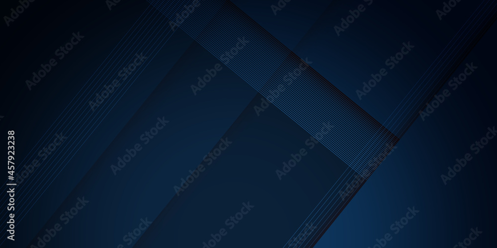 Poster modern simple dark navy blue background with overlap triangle layers. blue abstract background with 