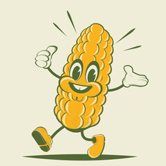 funny corn retro cartoon illustration - 457924248