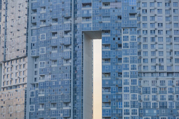 Modern high-rise residential building in the vicinity of the capital city. Moscow region, Russia