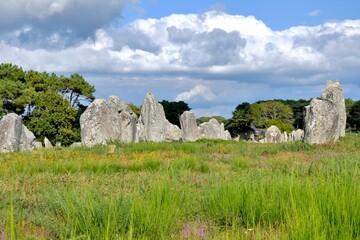Alignments of menhirs at Carnac in Brittany France