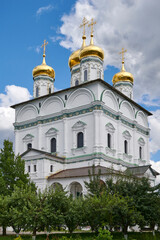 Fototapeta na wymiar Russia. Joseph-Volokolamsk Monastery. Cathedral of the Assumption of the Blessed Virgin Mary. West corner