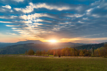 sunset in the mountains