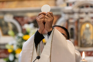 The Holy Bread in the rite of Eucharist - 457927827