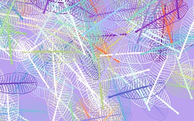 Light Multicolor vector natural artwork with leaves.