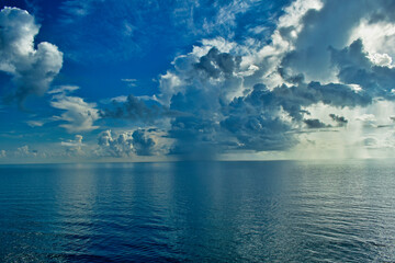Dramatic Sunrise  with rain clouds off the coast of Florida