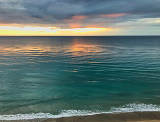 Beautiful pastel sunrise at Huthcinson Island, Florida