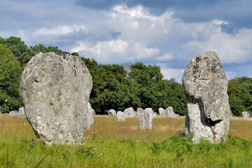 Alignments of menhirs at Carnac in Brittany France