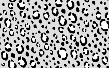 Abstract modern leopard seamless pattern. Animals trendy background. Grey and black decorative vector stock illustration for print, card, postcard, fabric, textile. Modern ornament of stylized skin