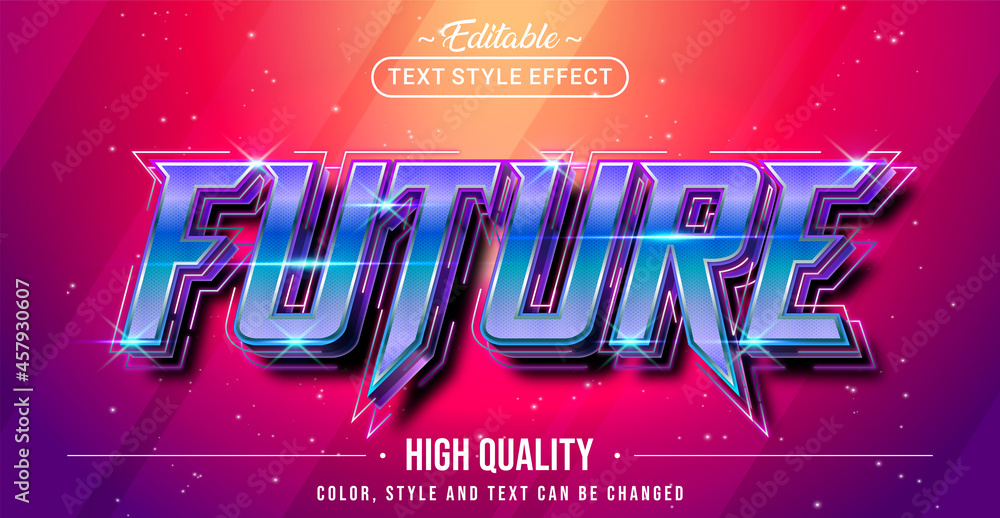 Poster Editable text style effect - Future text style theme.