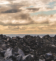 Large and small stones in the quarry 