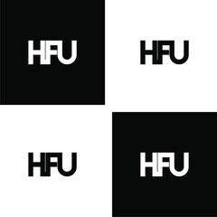hfu letter monogram logo design set