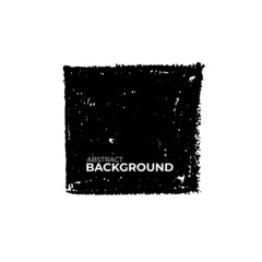 Black painted square with rough edges. Hand drawn grungy vector abstract background. Charcoal drawing, banner, square background. Brush black paint ink stroke. Grunge style templates for text.