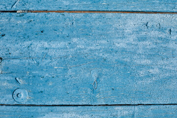 Obraz premium Natural blue painted wood background. Front view with copy space.