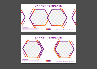 modern hexagonal gradient business banner template