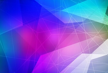 Dark Pink, Blue vector background with polygonal style.
