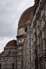 Fototapeta premium Close up of the north side of the Santa Maria Del Fiore Cathedral including part of the legendary Dome, Florence, Tuscany