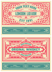 Set van 2 vintage etiketten om in te pakken
