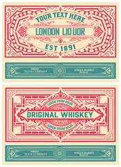 Lichtdoorlatende rolgordijnen Vintage labels Set van 2 vintage etiketten om in te pakken