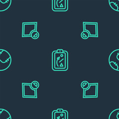 Set line Planning strategy, Baseball field and on seamless pattern. Vector