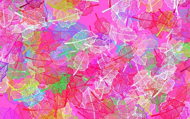 Light Pink, Green vector abstract design with leaves.