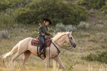 Cowgirl on a Palomino