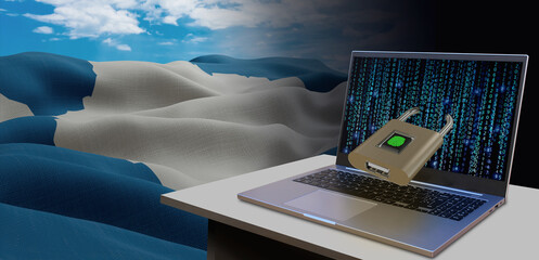 Waving national flag of the Antartida. Concept for information technology and data security safety to prevent cyber attack. Internet and network security.