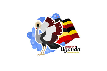 October 9, Independence day of Uganda vector illustration. Suitable for greeting card, poster and banner.