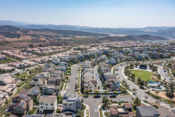 Aerial view of a modern master planned community