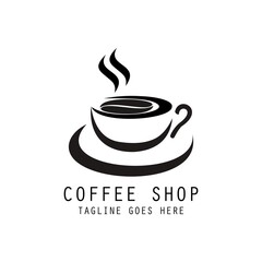 coffee shop simple logo. cup and coffee. vector illustration for logo or icon