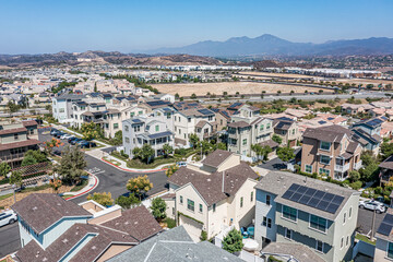 Aerial View of a Modern Suburban Neighborhood