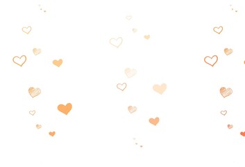 Light Orange vector background with Shining hearts.