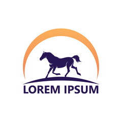 Horse logo template design vector