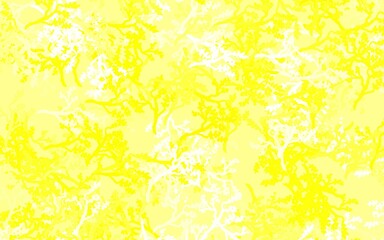 Light Yellow vector doodle backdrop with leaves, branches.