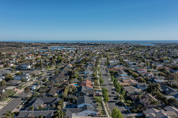 Aerial View of an Upscale Beach Community. View of Newport Beach, California