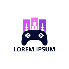 Naklejka premium Repair game console logo template design