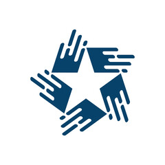 Digital star logo template design