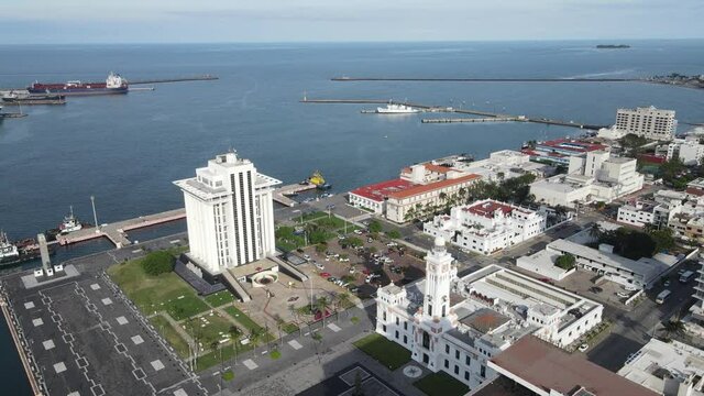 Aerial view of the Port of Veracruz city, Mexico