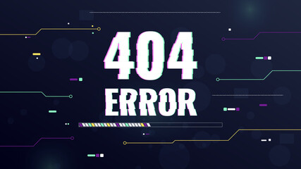 Vector abstract techno background, 404 error concept. Non-existent page. Error on the site. Design template for website, landing page.
