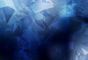 Dark BLUE vector pattern with random polygonals.