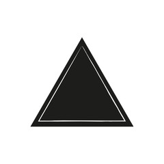Fototapeta premium Black triangle icon. White stripes. Decorative geometric figure. Creative art concept. Vector illustration. Stock image.