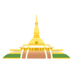 Naklejka premium Golden Temple in Thailand flat illustration