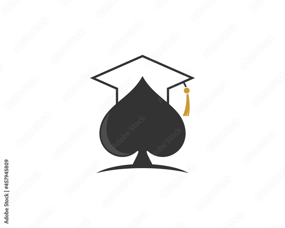 Canvas Prints Spade with graduation with vector illustration logo