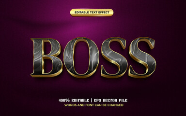 Luxury boss black gold modern 3d Editable text effect