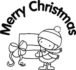 Vector illustration cartoon santa claus snowman christmas card series
