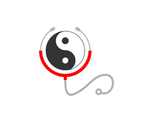 Stethoscope with yin and yang symbol in the middle