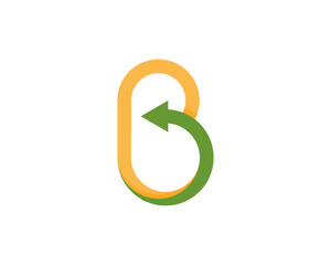 B Letter with arrow up logo