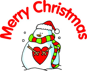 Vector illustration cartoon santa claus snowman christmas card series