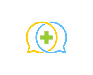 Fototapeta premium Plus medial symbol in the bubble chat logo