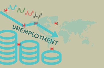 Unemployment and jobless due to covid-19. Concept of economic crisis.